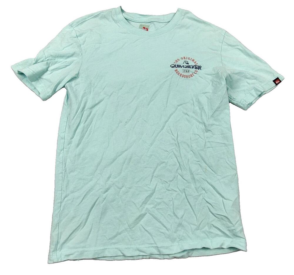 Quiksilver Shirt Mens XS Green Original Boardshort Co Graphic Tee Tagless
